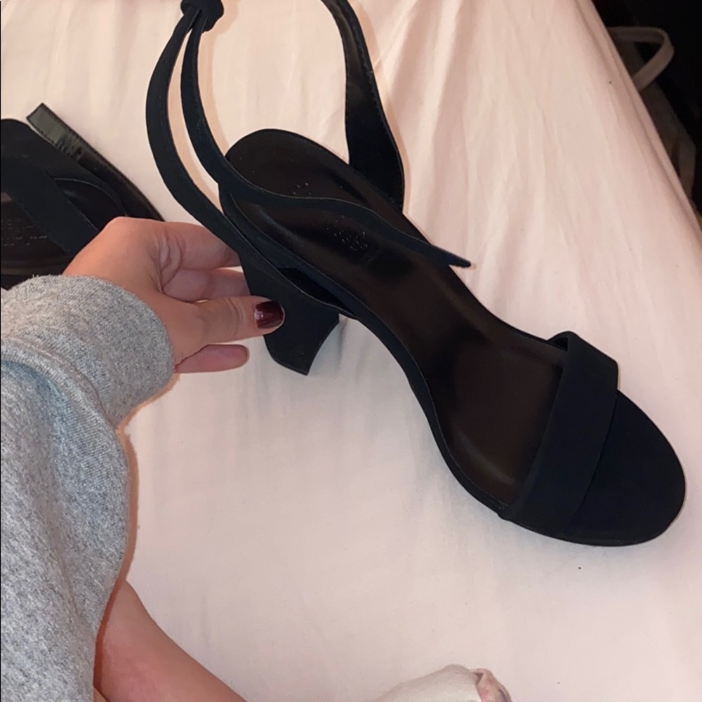 Black strappy heels